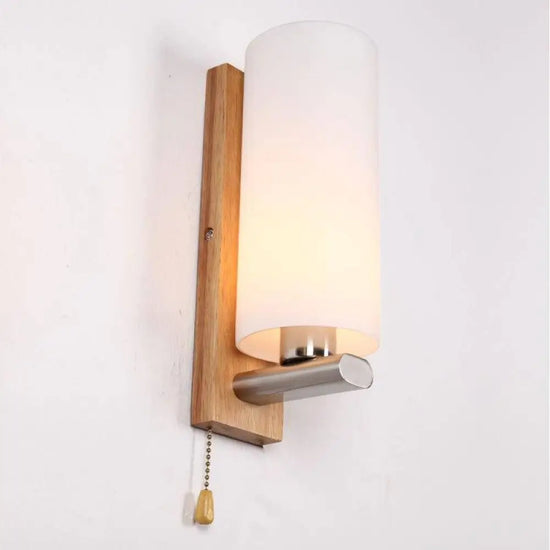 Voici La Transformation: Applique Murale En Bois Et Abat-Jour Design Vintage Chambre