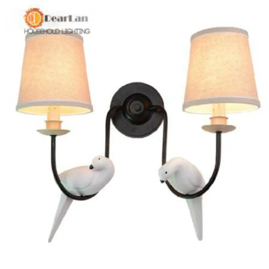Voici La Transformation: Applique Murale Led Décorative Avec Oiseau Perché 2 Lampes Chambre