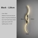 Voici La Transformation: Applique Murale Led Élégante Design Noir 120Cm / Blanc Froid-Pas De Rc