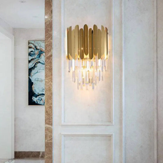 Voici La Transformation Du Titre: Applique Doré En Cristal Élégant Design Contemporain Murale