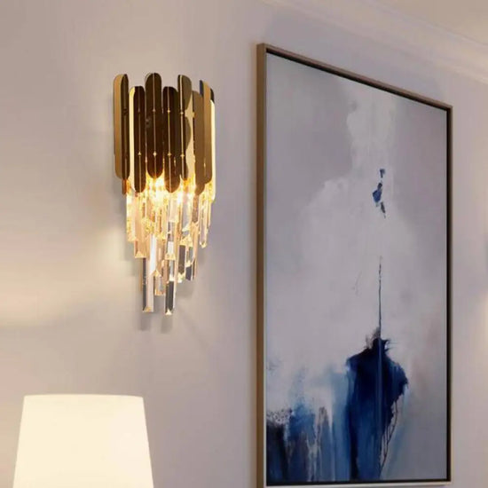 Voici La Transformation Du Titre: Applique Doré En Cristal Élégant Design Contemporain Murale