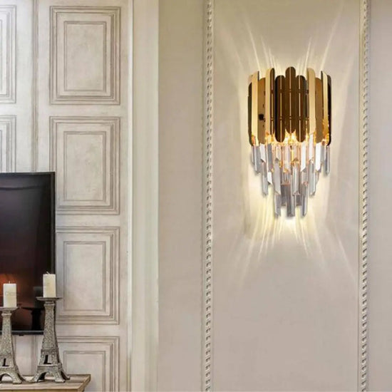 Voici La Transformation Du Titre: Applique Doré En Cristal Élégant Design Contemporain Murale