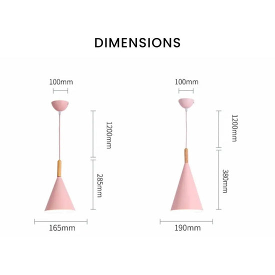 Voici Le Nouveau Titre: Suspension Conique En Métal Coloré Lumineuse Bois Rose - S Luminaire