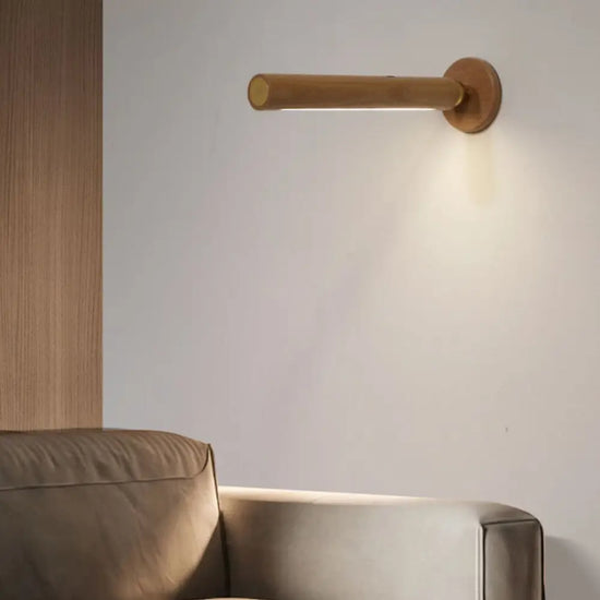 Voici Le Résultat: Applique Murale Moderne Design Bois Rotatif Chambre