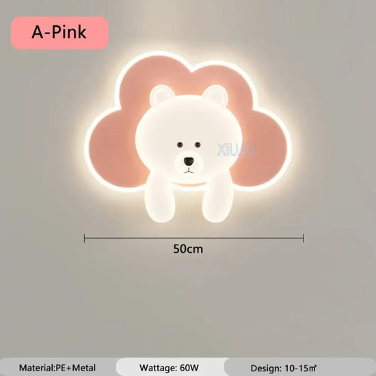 Voici Le Résultat: Applique Murale Ourson Design Enfants Cosy A Rose / Gradation Rc Chambre