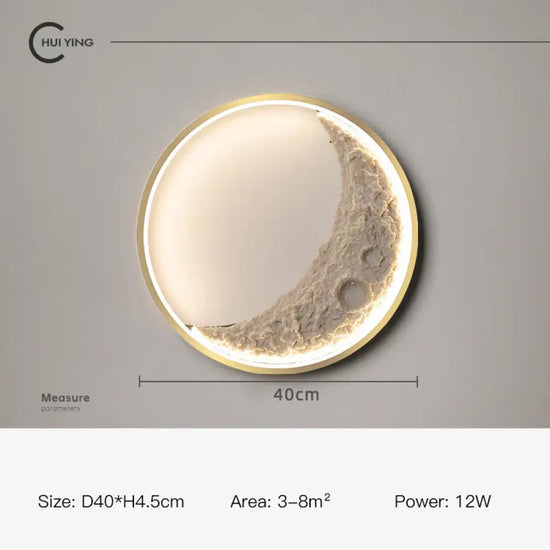 Voici Le Titre Transformé: Applique Murale Créative Luminescence Lunaire Design. Doré-40Cm /