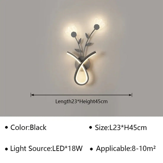 Voici Le Titre Transformé: Applique Murale Led Design Minimaliste Chic Noir A / Blanc Naturel
