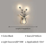 Voici Le Titre Transformé: Applique Murale Led Design Minimaliste Chic Noir B / Blanc Naturel