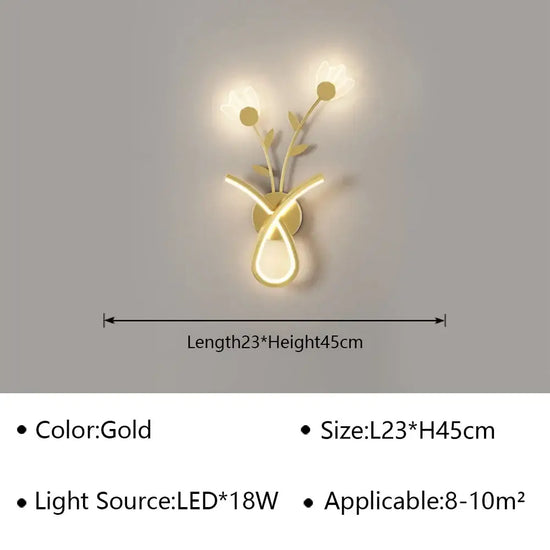 Voici Le Titre Transformé: Applique Murale Led Design Minimaliste Chic Or A / Blanc Naturel (Sans