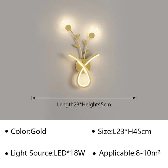 Voici Le Titre Transformé: Applique Murale Led Design Minimaliste Chic Or B / Blanc Naturel (Sans