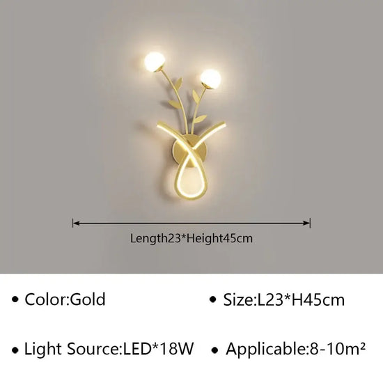 Voici Le Titre Transformé: Applique Murale Led Design Minimaliste Chic Or D / Blanc Naturel (Sans