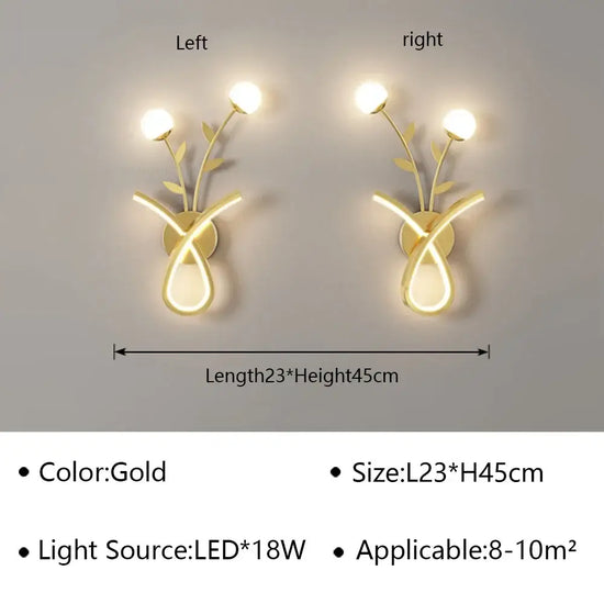 Voici Le Titre Transformé: Applique Murale Led Design Minimaliste Chic Or H / Blanc Naturel (Sans