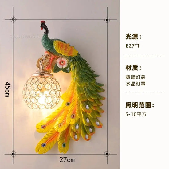 Voici Le Titre Transformé: Applique Murale Oiseaux Paons Élégants Artistiques Chambre