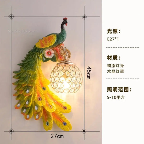 Voici Le Titre Transformé: Applique Murale Oiseaux Paons Élégants Artistiques Chambre