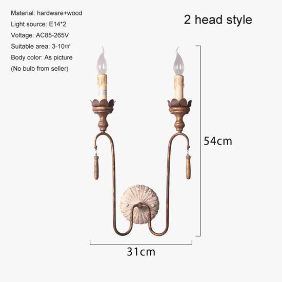 Voici Le Titre Transformé: Applique Murale Rétro Bois Vintage Campagne Chambre