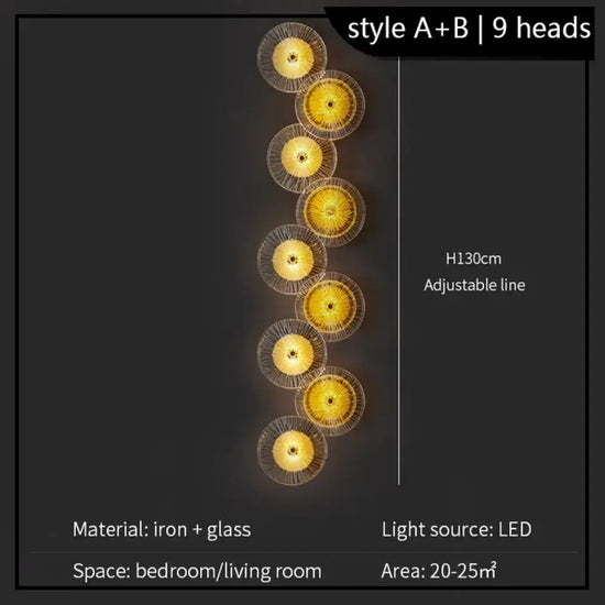Voici Le Titre Transformé: Applique Murale Ronde Design Cristal Élégante Led 9 Têtes / Chine