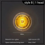 Voici Le Titre Transformé: Applique Murale Ronde Design Cristal Élégante Led Tête Style B-1 /