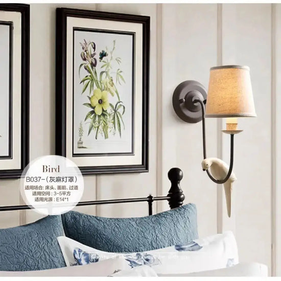 Voici Ma Proposition: Applique Murale Antique Américaine Ornée Oiseau Chambre