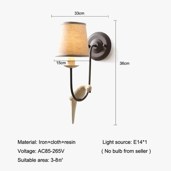 Voici Ma Proposition: Applique Murale Antique Américaine Ornée Oiseau Chambre