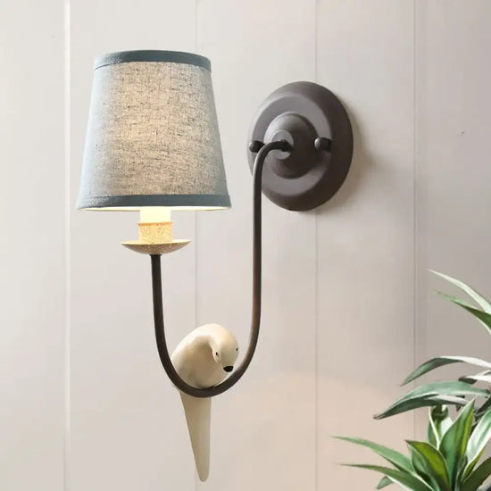 Voici Ma Proposition: Applique Murale Antique Américaine Ornée Oiseau Modèle Bleu / Chine Pas