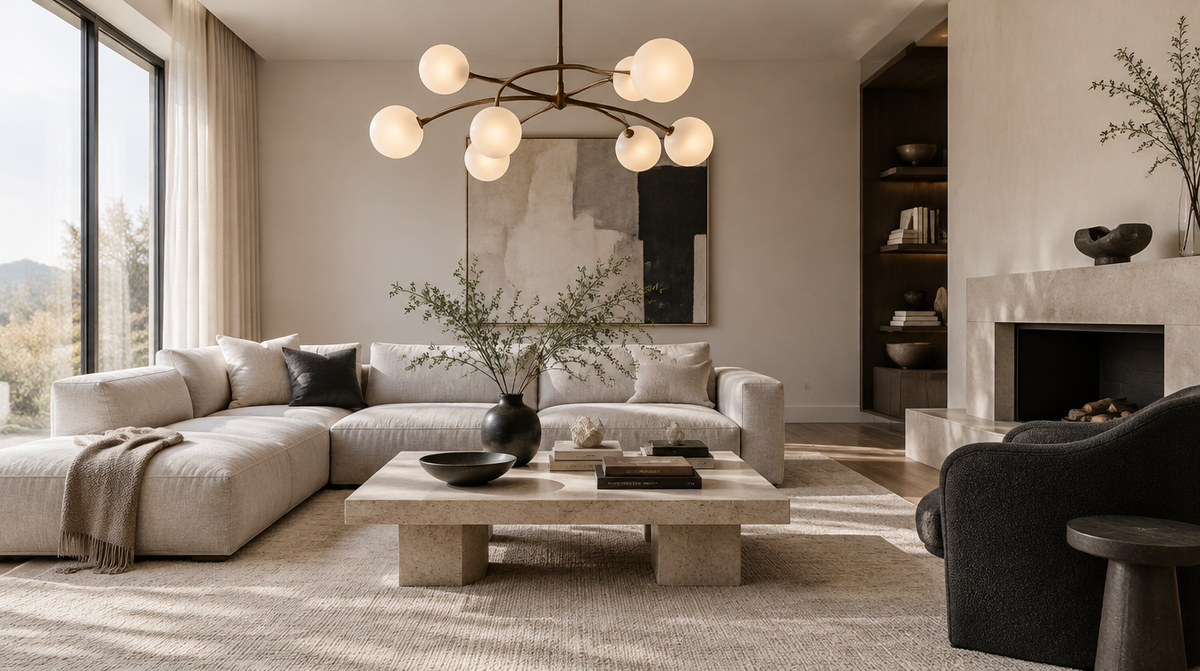 Lustre moderne dans un salon