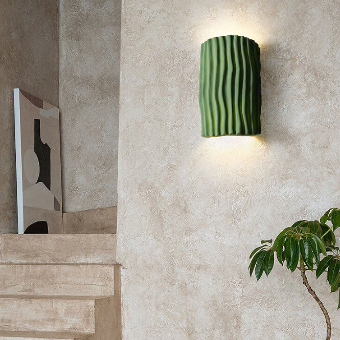 Applique Murale LED Nordique Texturée Demi-Cylindre à Deux Lumières