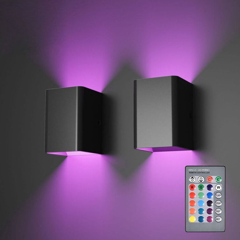 Applique murale moderne carrée RGB LED avec télécommande | 1 lumière
