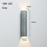 12W 18W Led Murale Design Contemporain Corps Gris / Blanc Froid (5 500-7 000 K). Applique Chambre