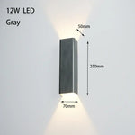 12W 18W Led Murale Design Contemporain Corps Gris / Blanc Froid (5 500-7 000 K). Applique Chambre