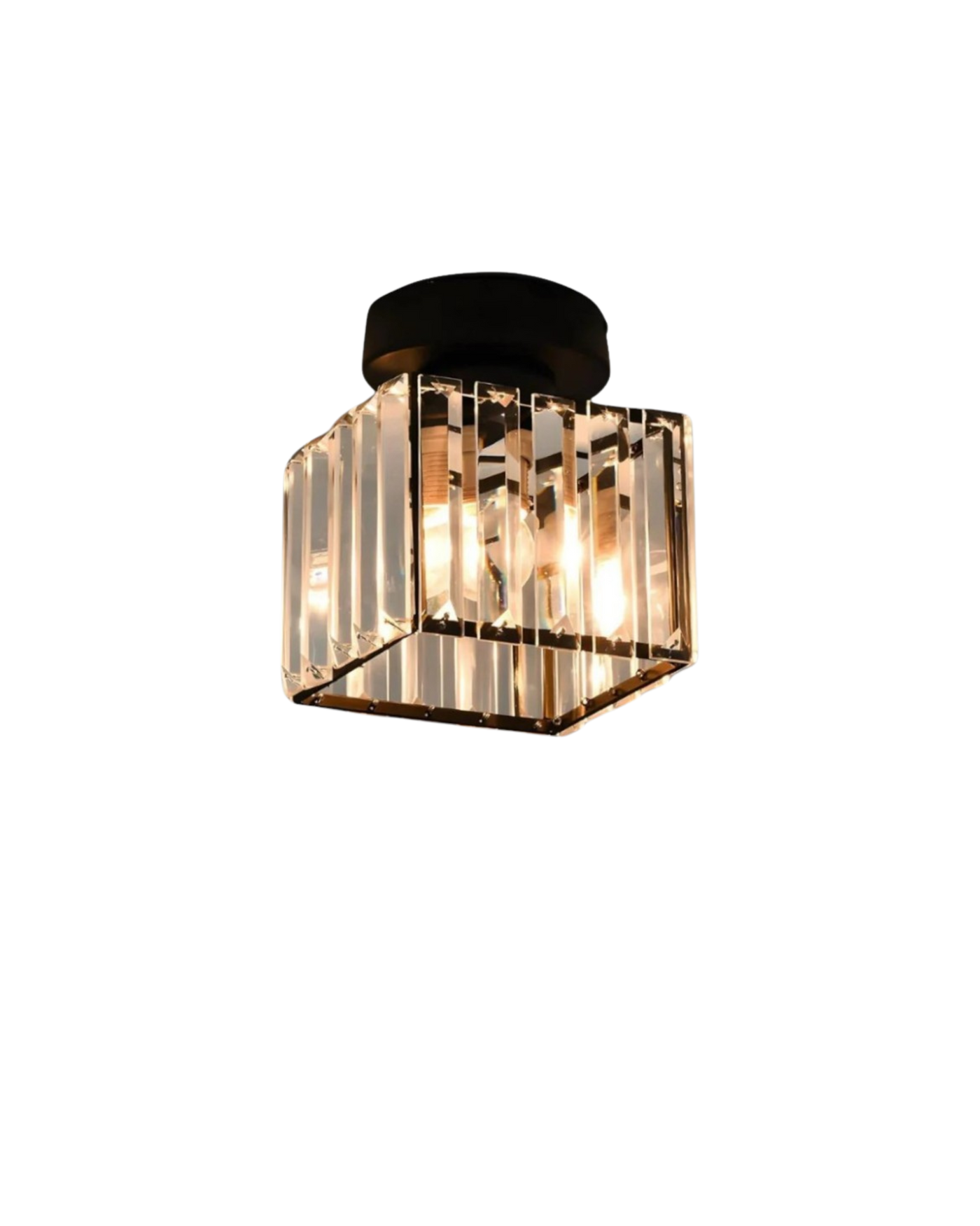Plafonnier moderne carré en verre à une lumière
