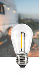 LOT DE CINQ AMPOULES LED EN PLASTIQUE E27 S14 2W BLANC CHAUD