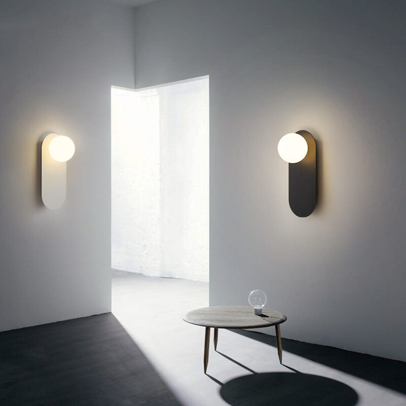 Applique murale nordique minimaliste avec globe en verre, une lumière