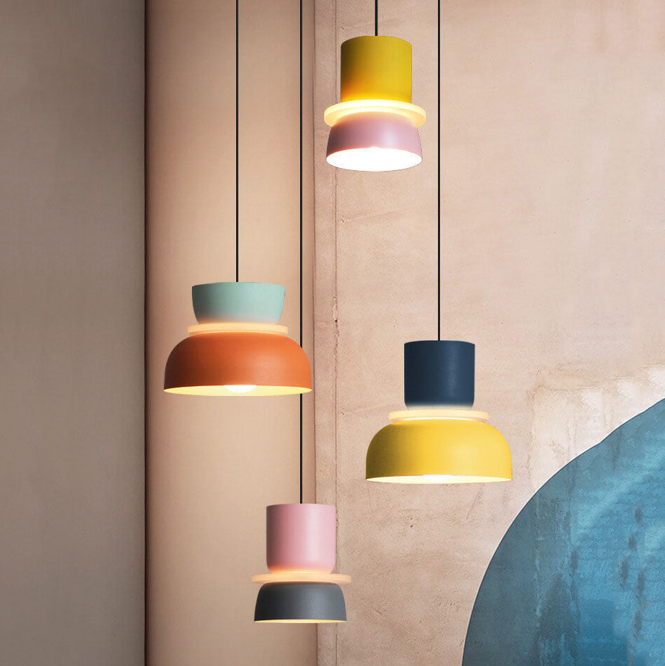 Luminaire suspendu nordique en alliage de zinc bicolore LED une lumière