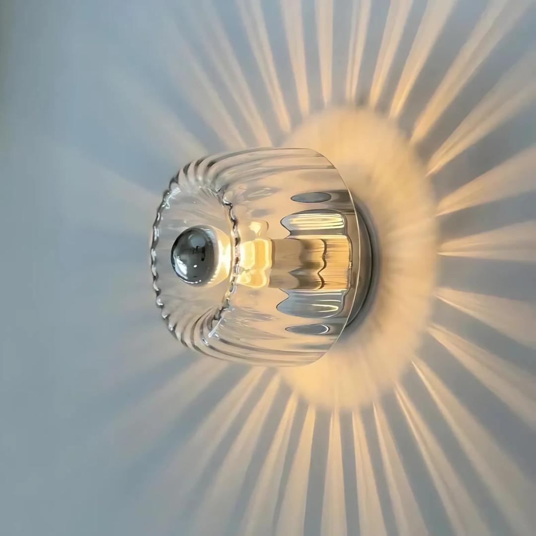 Applique murale ronde minimaliste moderne en verre avec LED