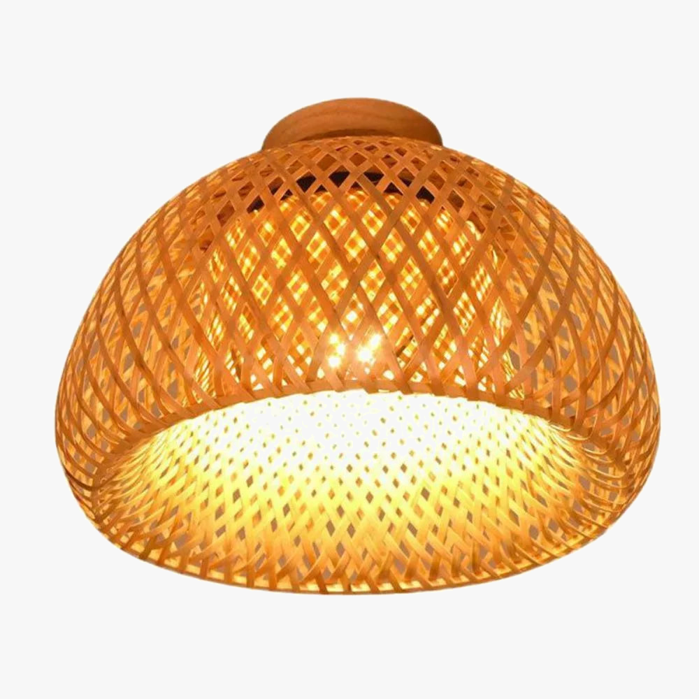 Lustre Suspendu En Rotin Tressé - Abat-jour 30cm Style Bohème, Réglable En Hauteur, Pour Salon Ou Chambre