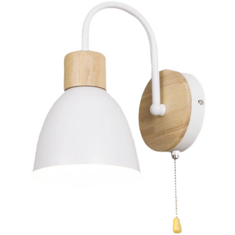 Applique murale en bois nordique avec interrupteur à tirette | 1 lumière
