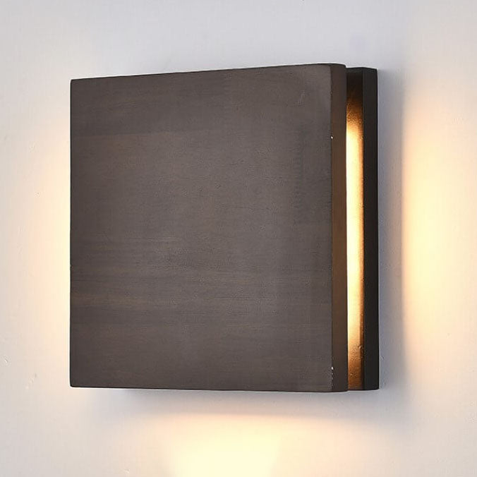 Applique murale LED japonaise carrée en bois | 1 lumière