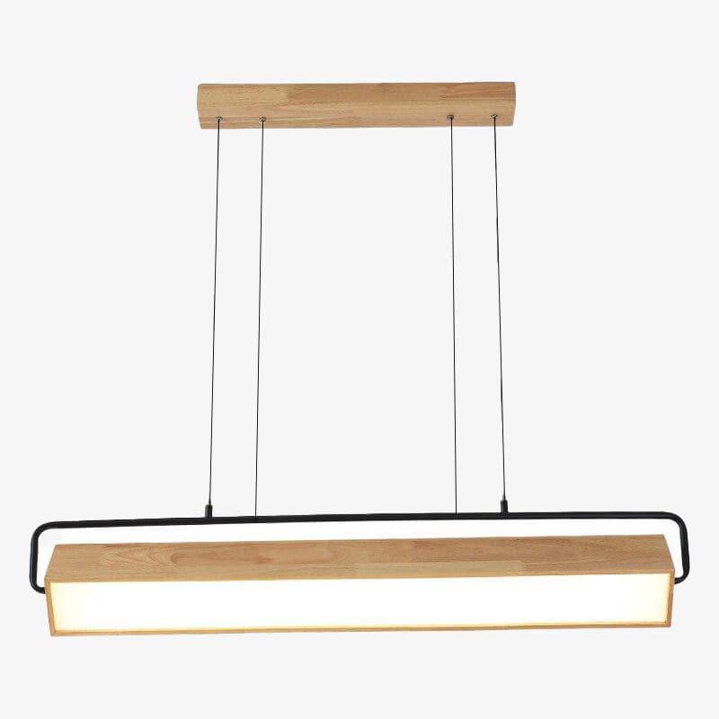 Lustre LED design bois moderne