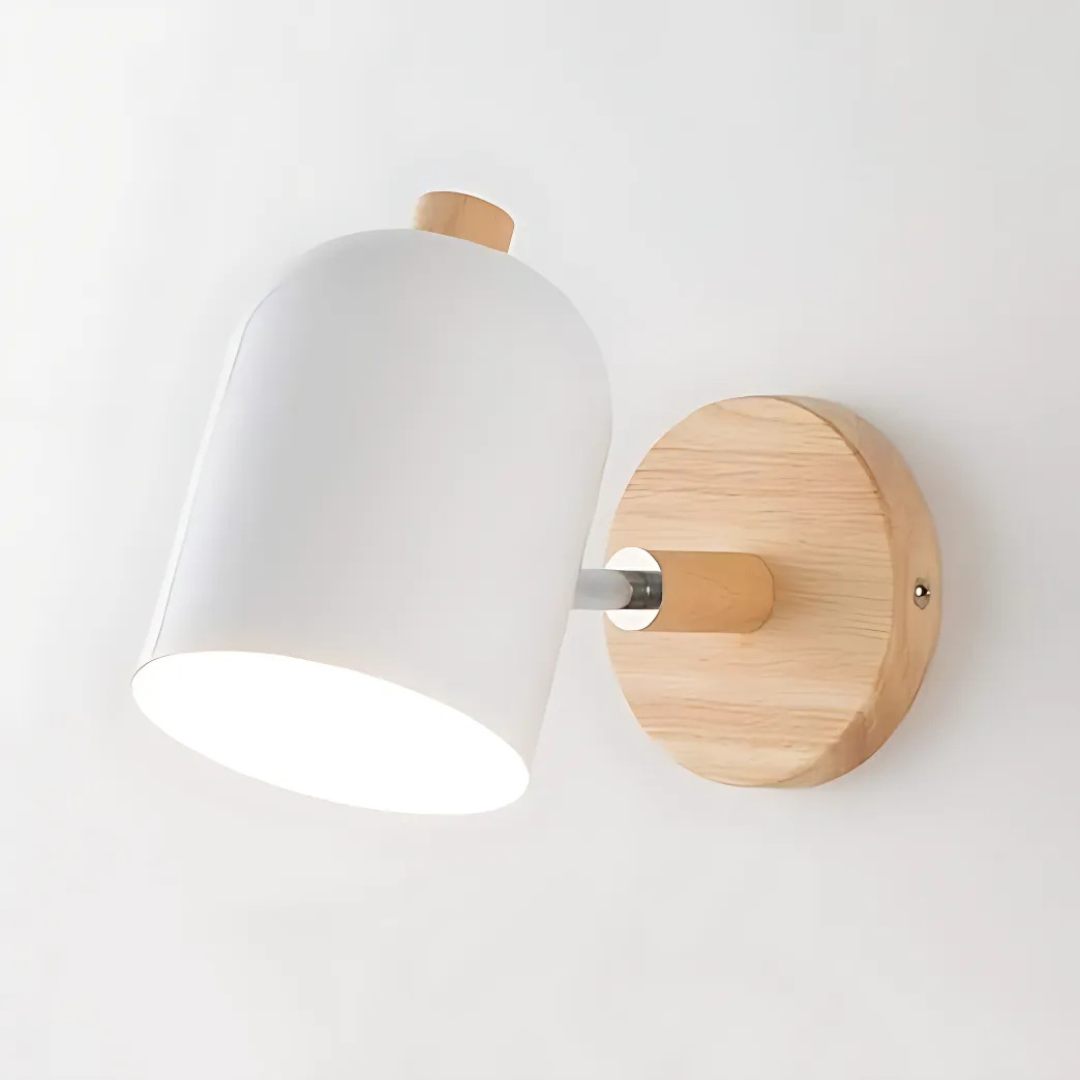 Applique murale scandinave en bois avec cylindre LED un éclairage