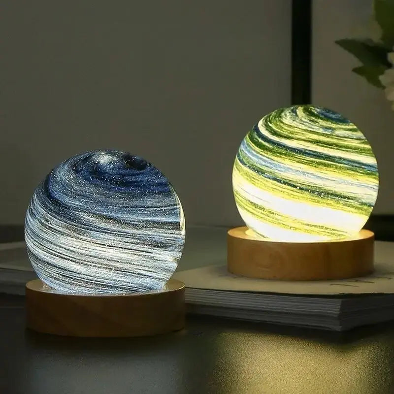 Lampe de chevet en Verre Planète 3D