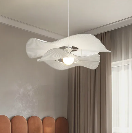 Renée Moderne LED – Suspension en Métal et Tissu pour Salon