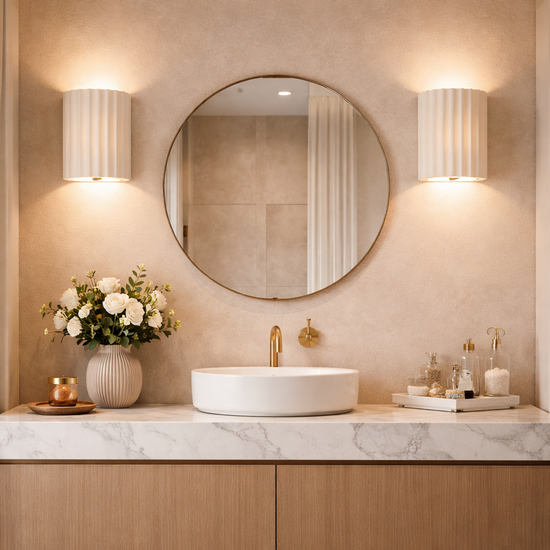 Applique murale moderne en dolomite striée blanc salle