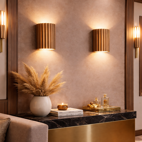 Applique murale moderne en dolomite striée orange salon luxe