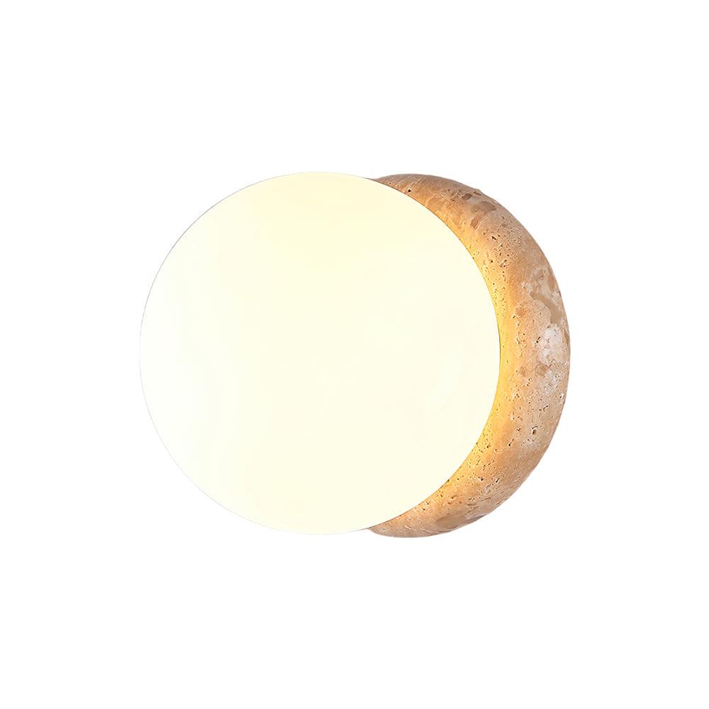Applique murale extérieure LED ronde en travertin moderne