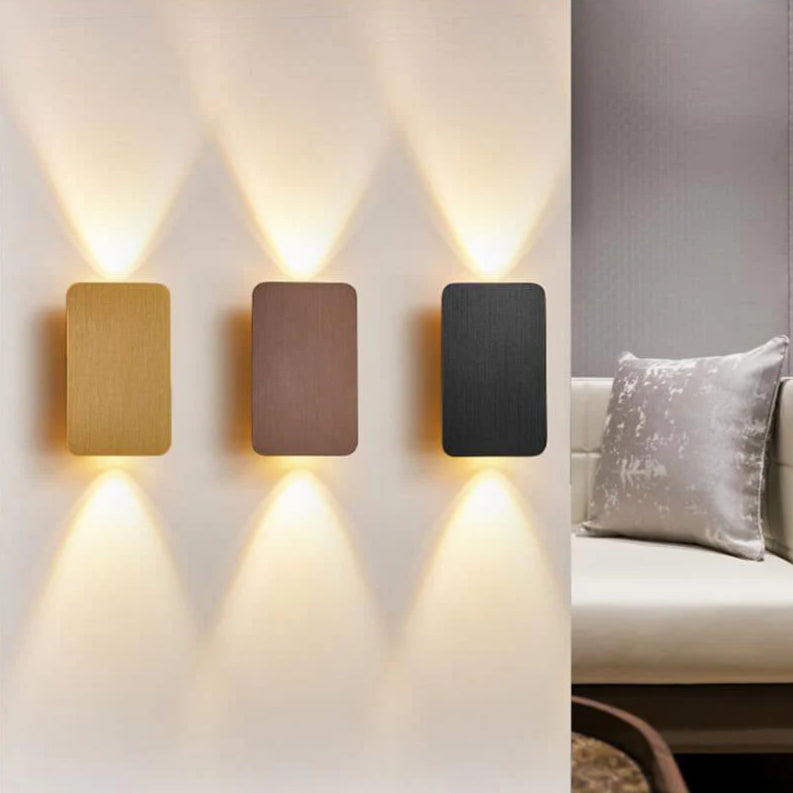 Applique murale LED rectangulaire nordique minimaliste en verre, 2 lumières