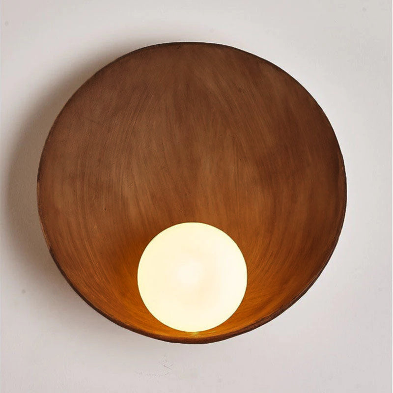Applique murale ronde moderne en verre à une lumière