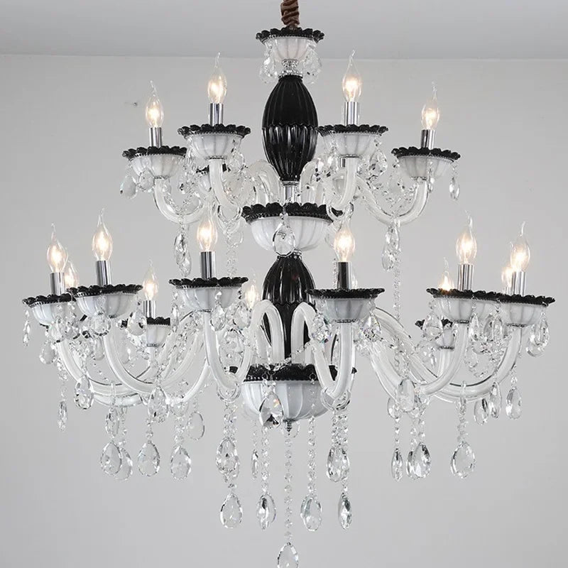 lustre moderne en cristal pour décoration intérieure lumineuse