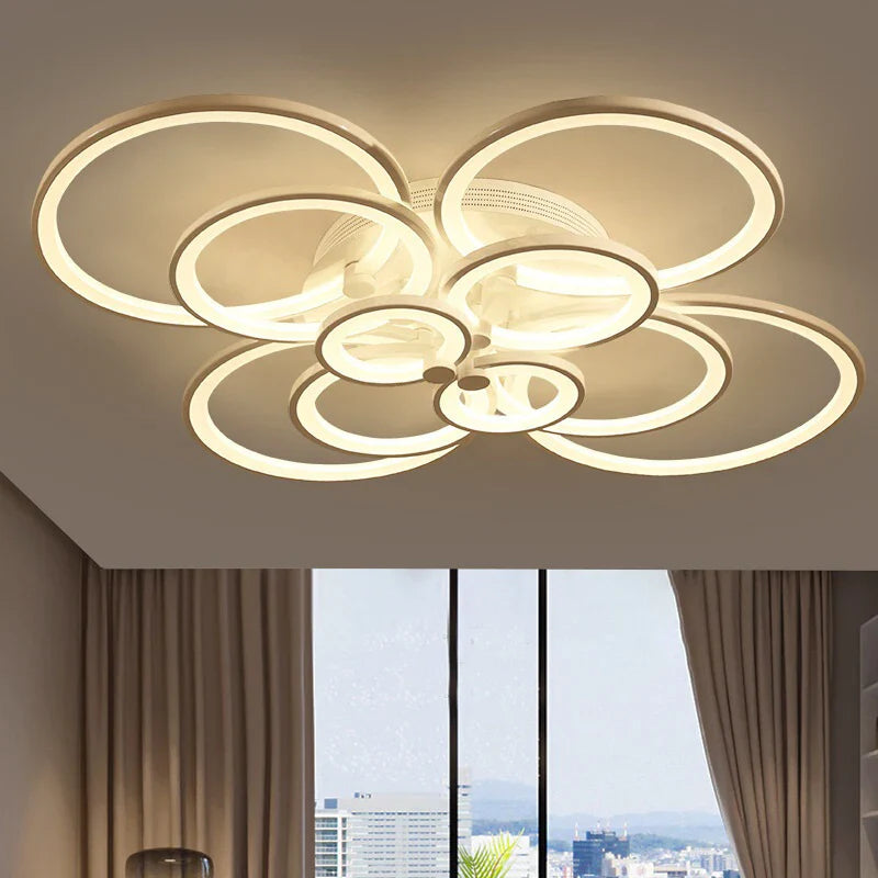 Lustre design moderne cercles lumineux