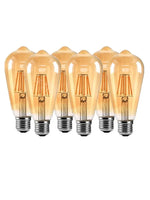 Lot de six ampoules LED dorées à filament Edison E27