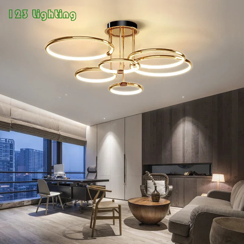 lustre led moderne avec télécommande et variateur pour intérieur